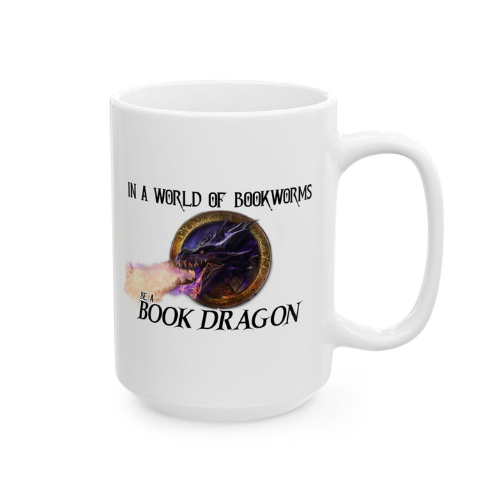"Book Dragon" Ceramic Mug, (15oz)