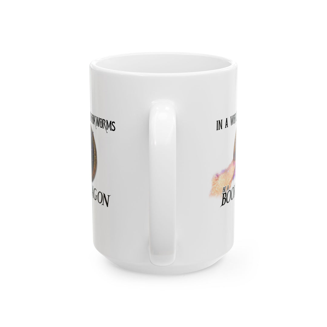 "Book Dragon" Ceramic Mug, (15oz)